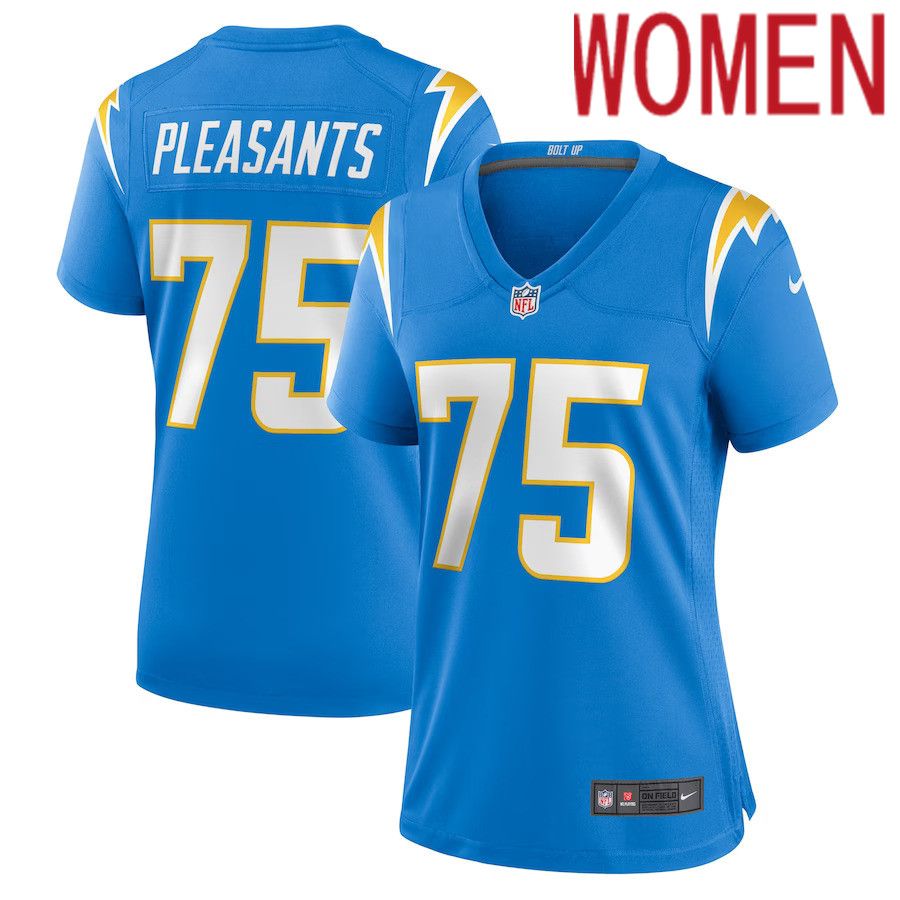 Women Los Angeles Chargers #75 Austen Pleasants Nike Powder Blue Home Game Player NFL Jersey